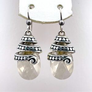 Brighton Goddess Crystal Teardrop Earrings Faceted Golden Topaz